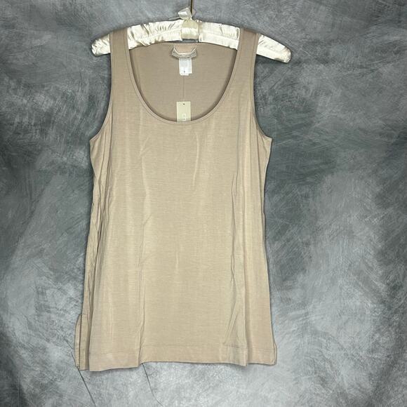 NEW Chico's Tank Top Women S Tan Neutral Minimalist Closet Staple Preppy - Picture 1 of 7